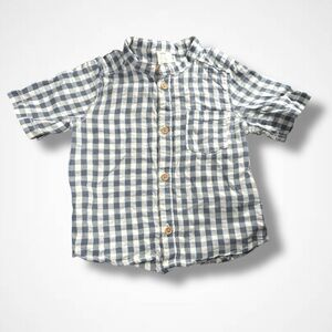 H&M Navy and White Plaid Button-Down Shirt